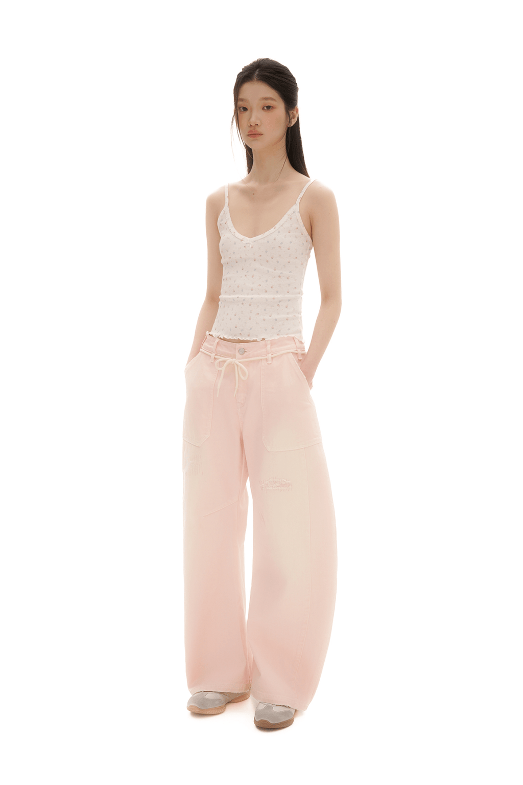 Vintage Bunny Floral Print Ruffled Hem Cami Top - COPPING THREADS - MOROMORO