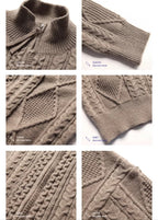 Vintage Cable Knit Half - Turtleneck Cardigan Sweater - COPPING THREADS - MAKE NOISE