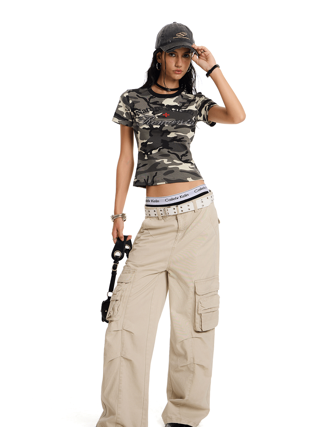 Vintage Camo Rhinestone Cross Tee - COPPING THREADS - 0123Start