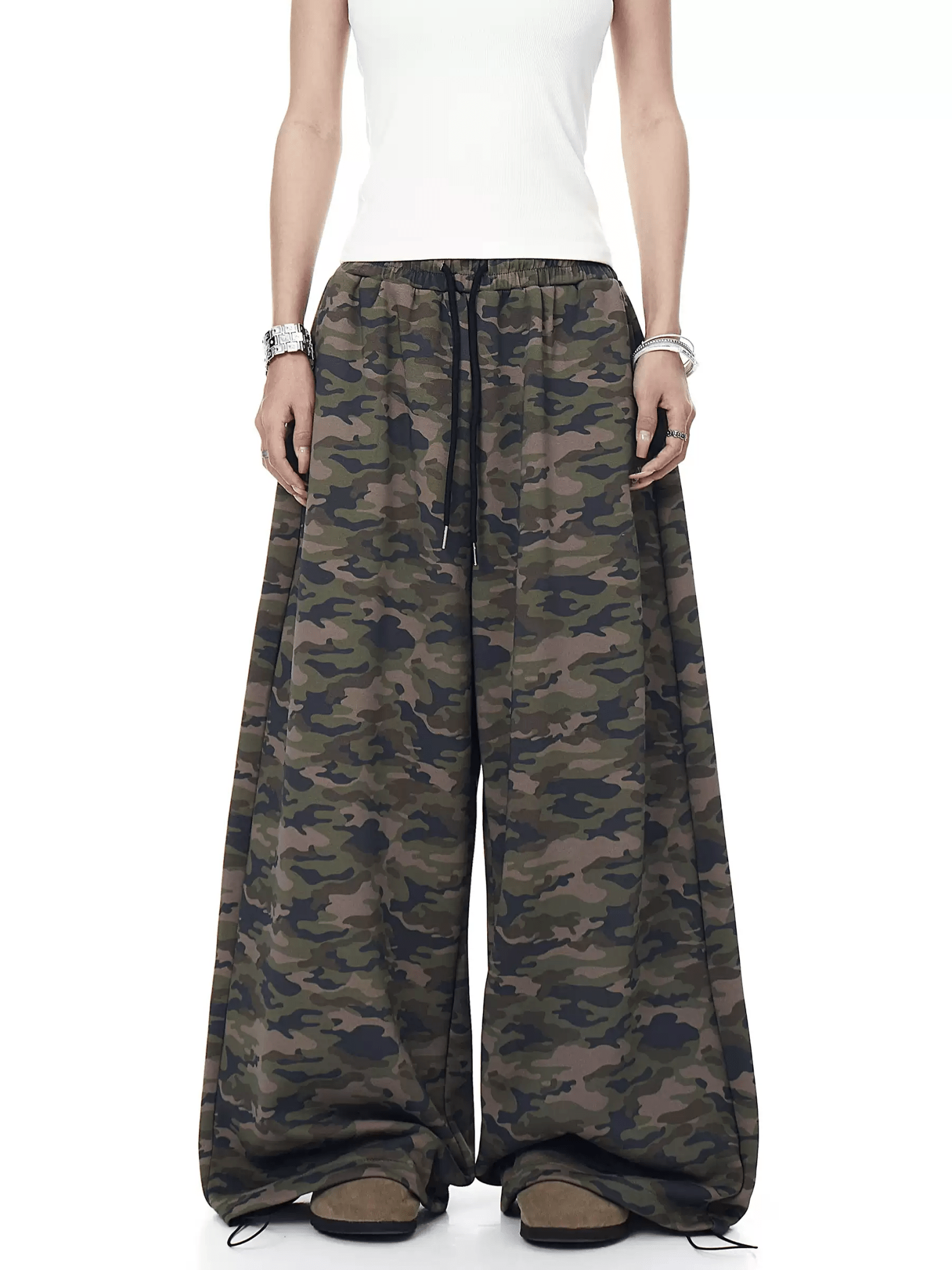 Vintage Camo Wide - Leg Drawstring Sweatpants - COPPING THREADS - CT Select