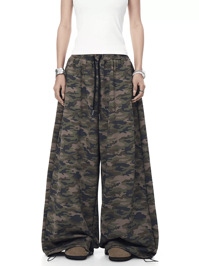 Vintage Camo Wide - Leg Drawstring Sweatpants - COPPING THREADS - CT Select Hover Image