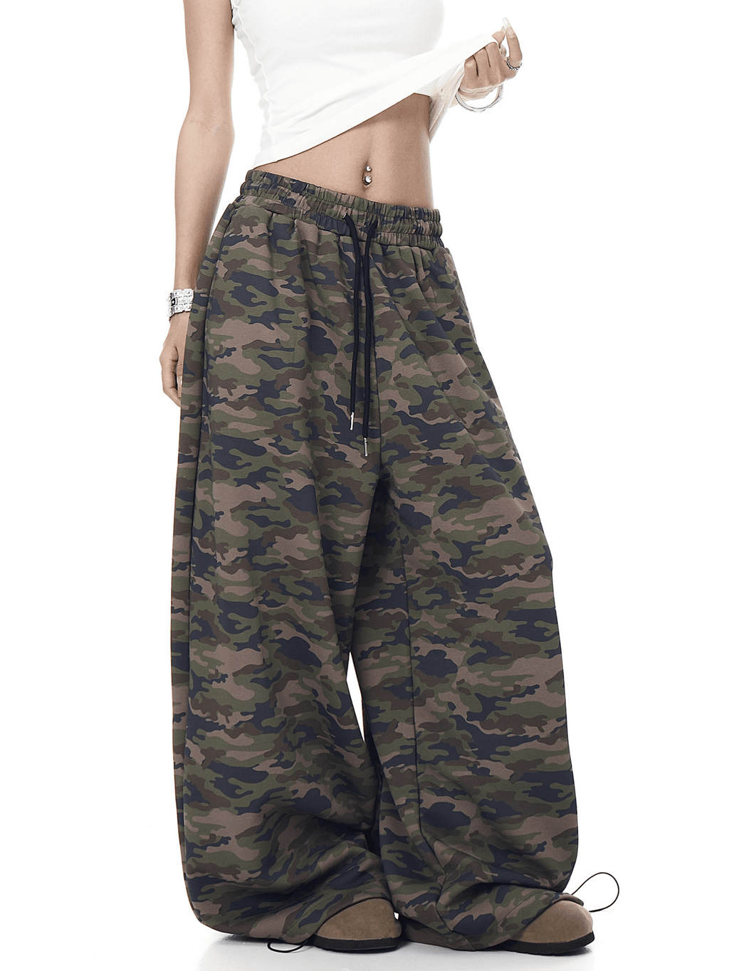 Vintage Camo Wide - Leg Drawstring Sweatpants - COPPING THREADS - CT Select