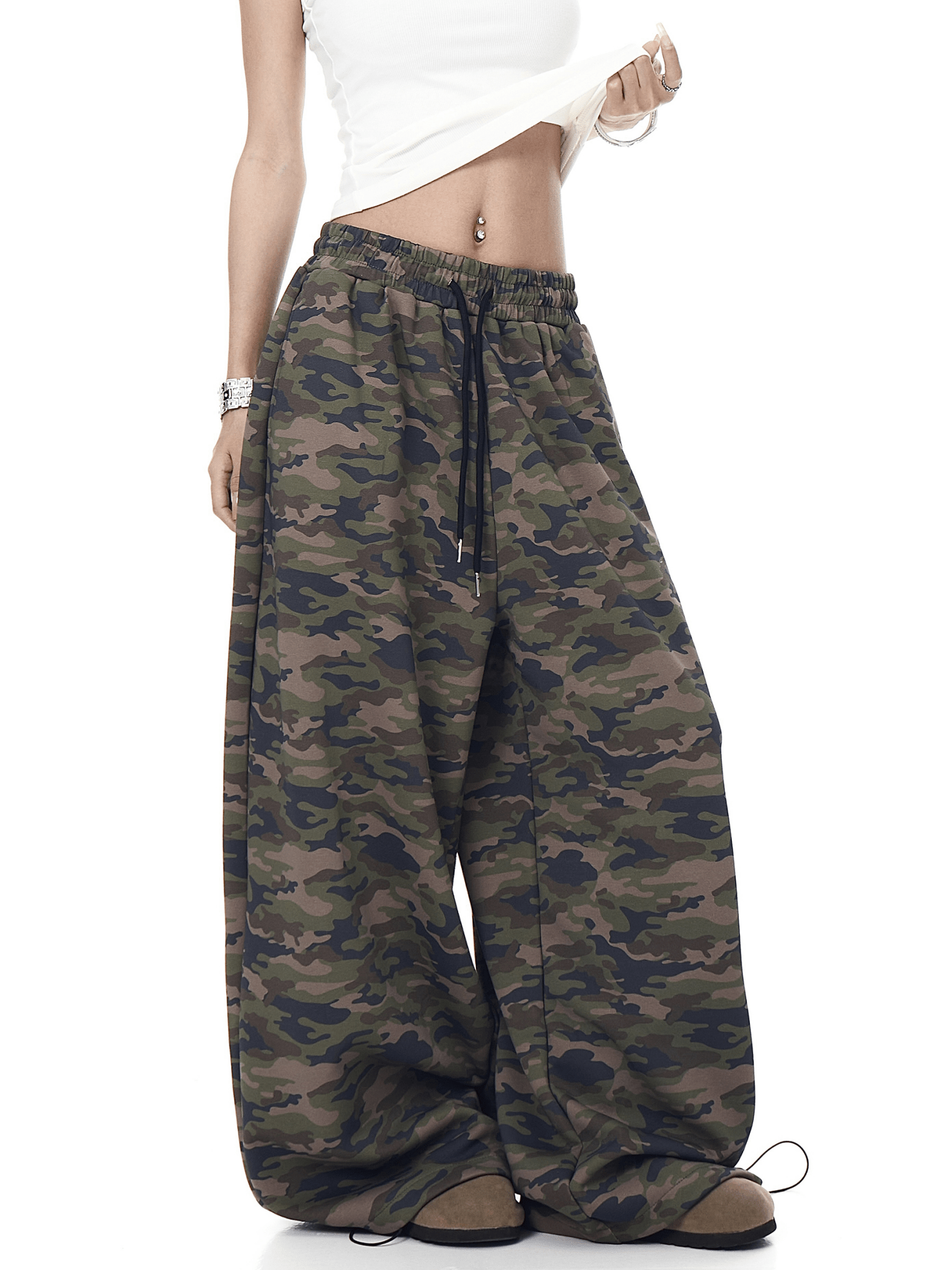 Vintage Camo Wide - Leg Drawstring Sweatpants - COPPING THREADS - CT Select