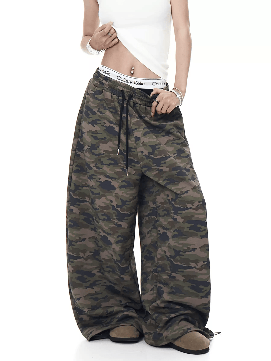 Vintage Camo Wide - Leg Drawstring Sweatpants - COPPING THREADS - CT Select