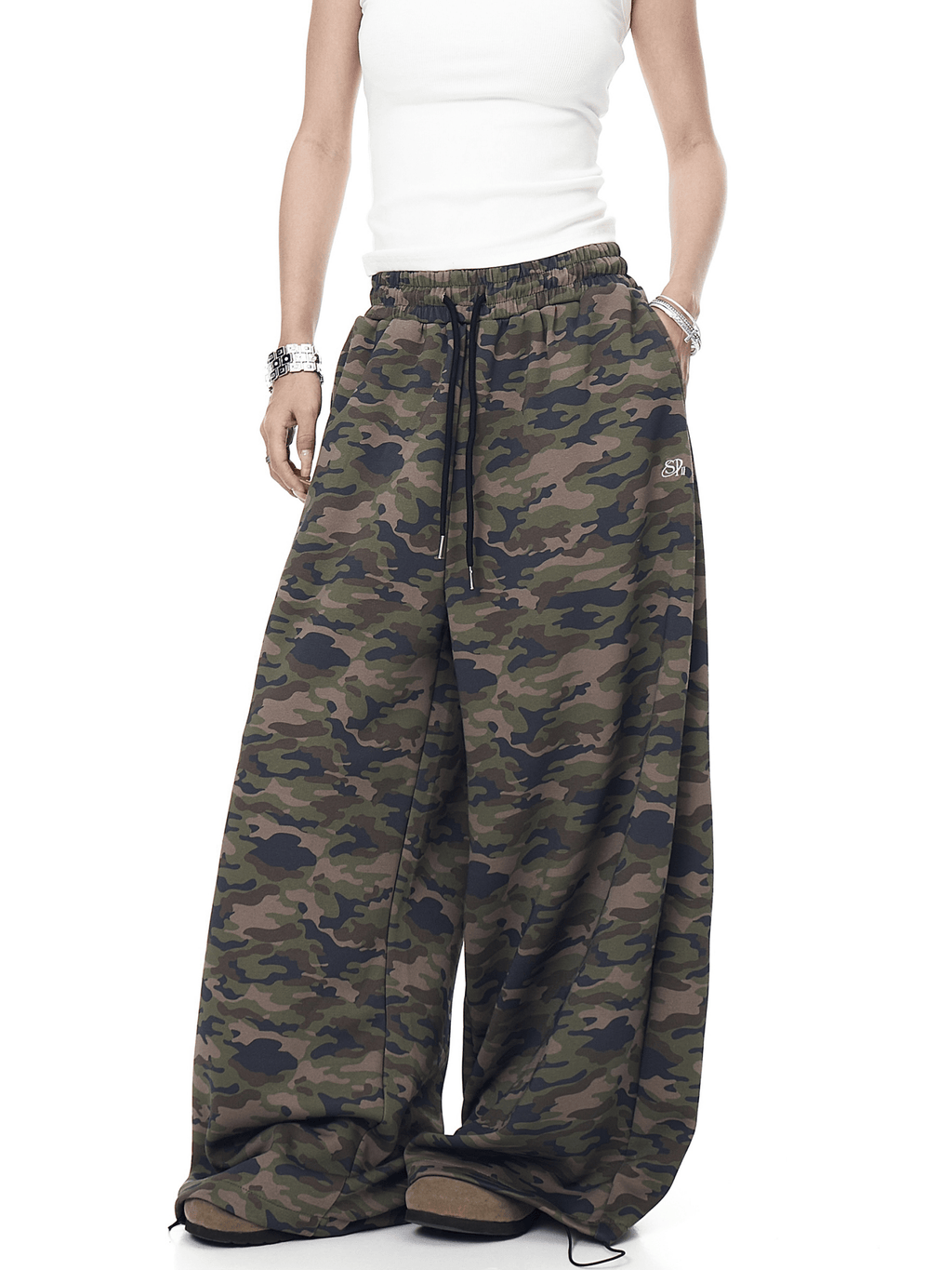 Vintage Camo Wide - Leg Drawstring Sweatpants - COPPING THREADS - CT Select