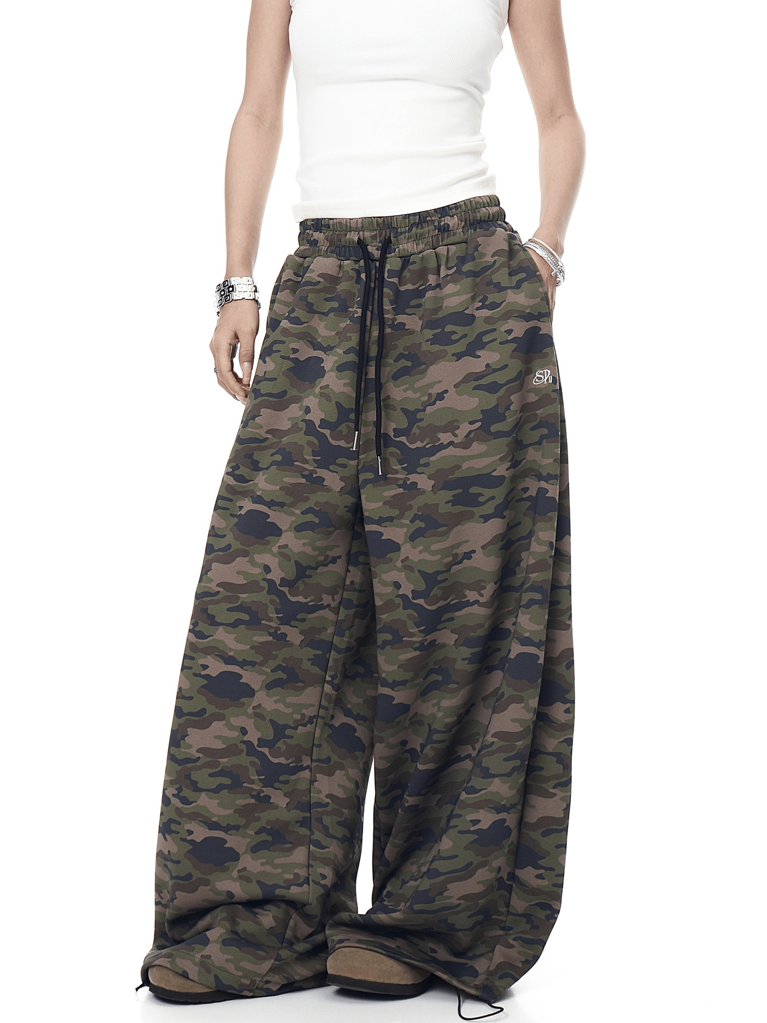 Vintage Camo Wide - Leg Drawstring Sweatpants - COPPING THREADS - CT Select