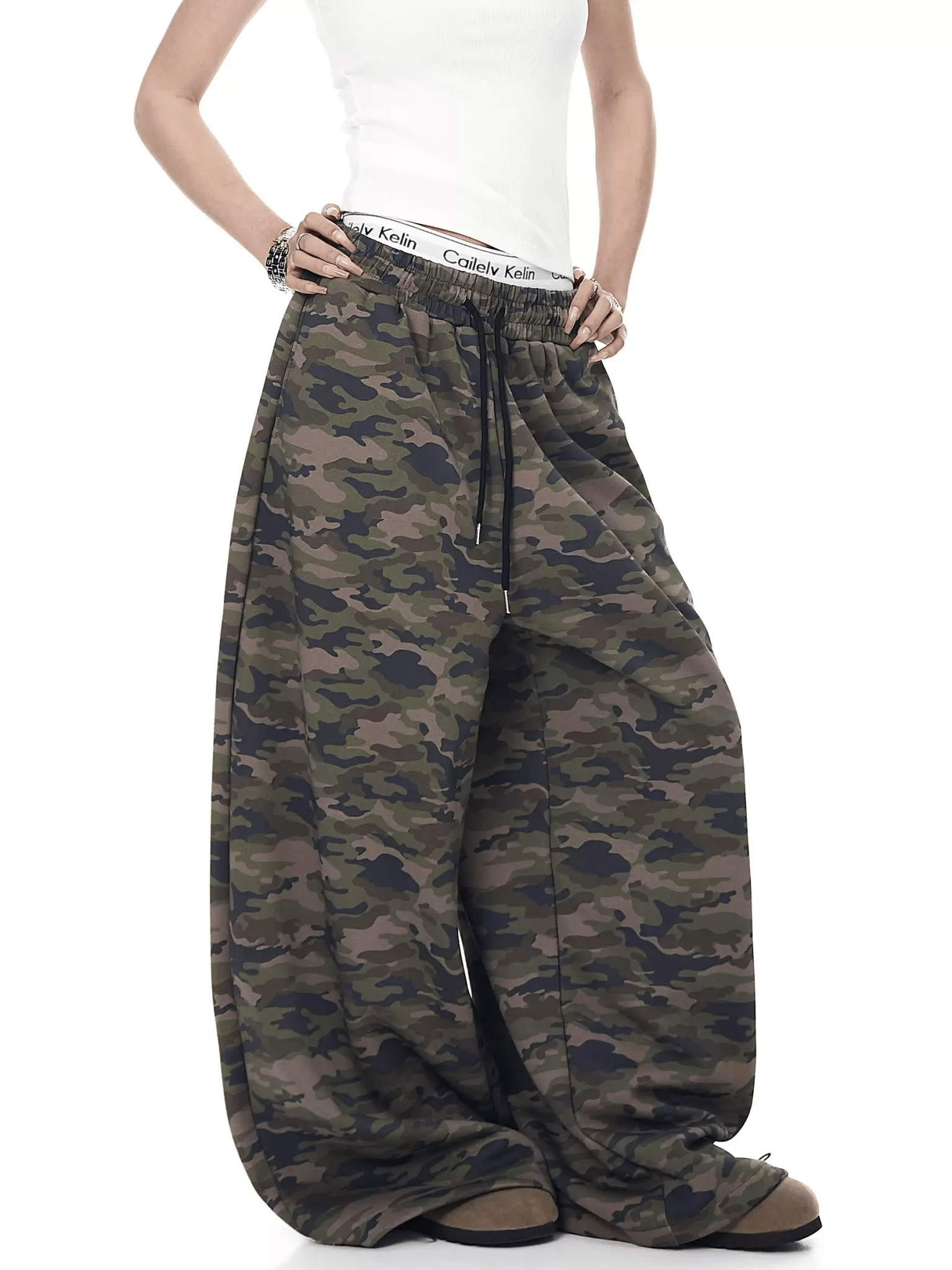 Vintage Camo Wide - Leg Drawstring Sweatpants - COPPING THREADS - CT Select