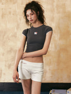 Vintage Cartoon Cat Print Lace Trim Tee - COPPING THREADS - CHICISLAND