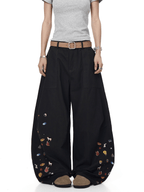 Vintage Cartoon Print Wide - Leg Workwear Pants - COPPING THREADS - CT Select