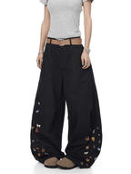 Vintage Cartoon Print Wide - Leg Workwear Pants - COPPING THREADS - CT Select