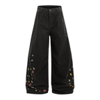 Vintage Cartoon Print Wide - Leg Workwear Pants - COPPING THREADS - CT Select