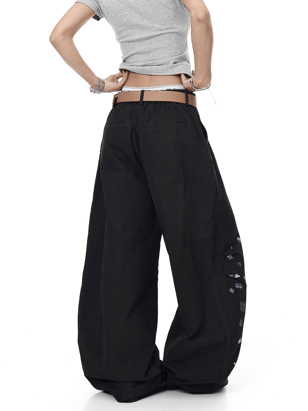 Vintage Cartoon Print Wide - Leg Workwear Pants - COPPING THREADS - CT Select