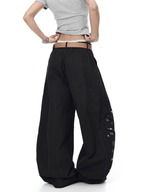 Vintage Cartoon Print Wide - Leg Workwear Pants - COPPING THREADS - CT Select