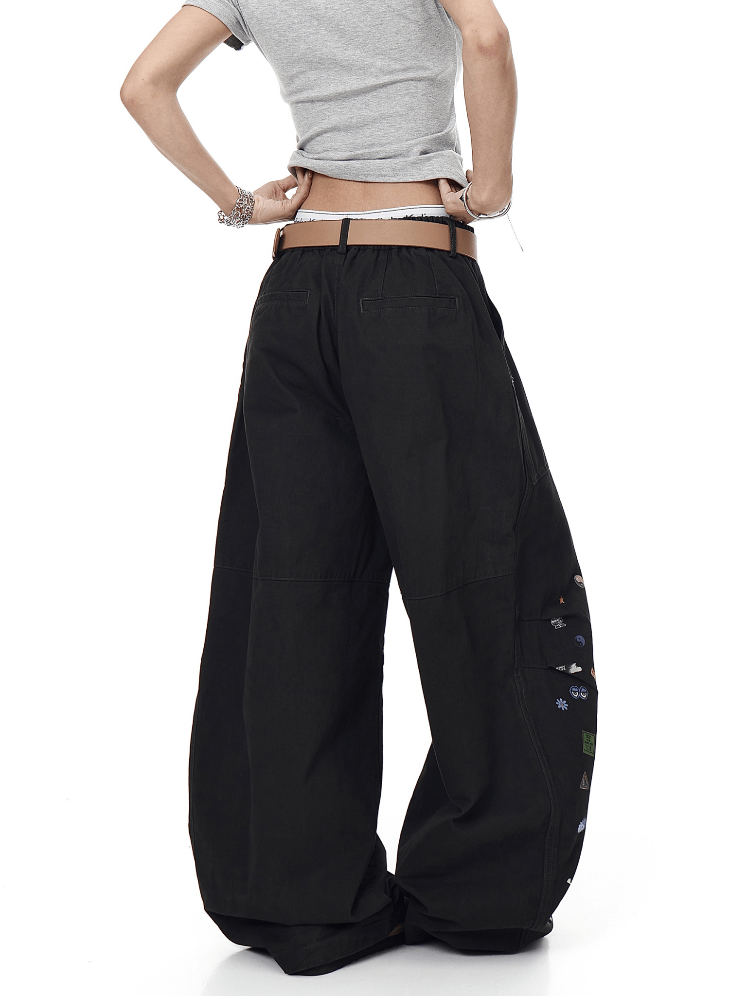 Vintage Cartoon Print Wide - Leg Workwear Pants - COPPING THREADS - CT Select