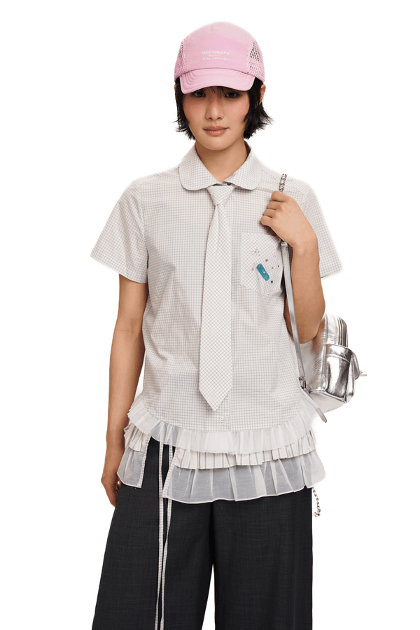 Vintage Checkered Ruffle Hem Shirt - COPPING THREADS - MOROMORO