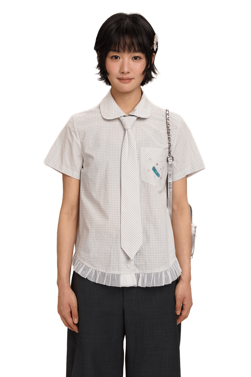 Vintage Checkered Ruffle Hem Shirt - COPPING THREADS - MOROMORO