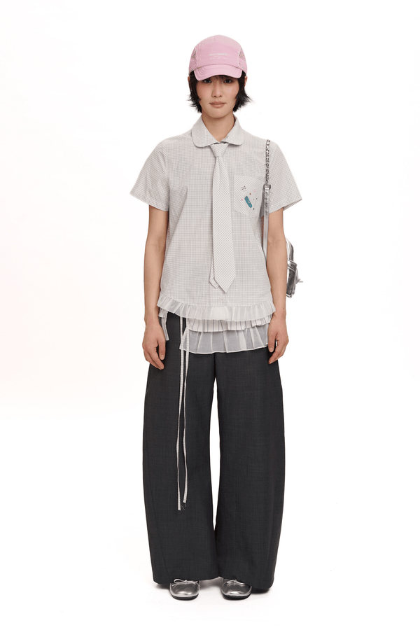 Vintage Checkered Ruffle Hem Shirt - COPPING THREADS - MOROMORO