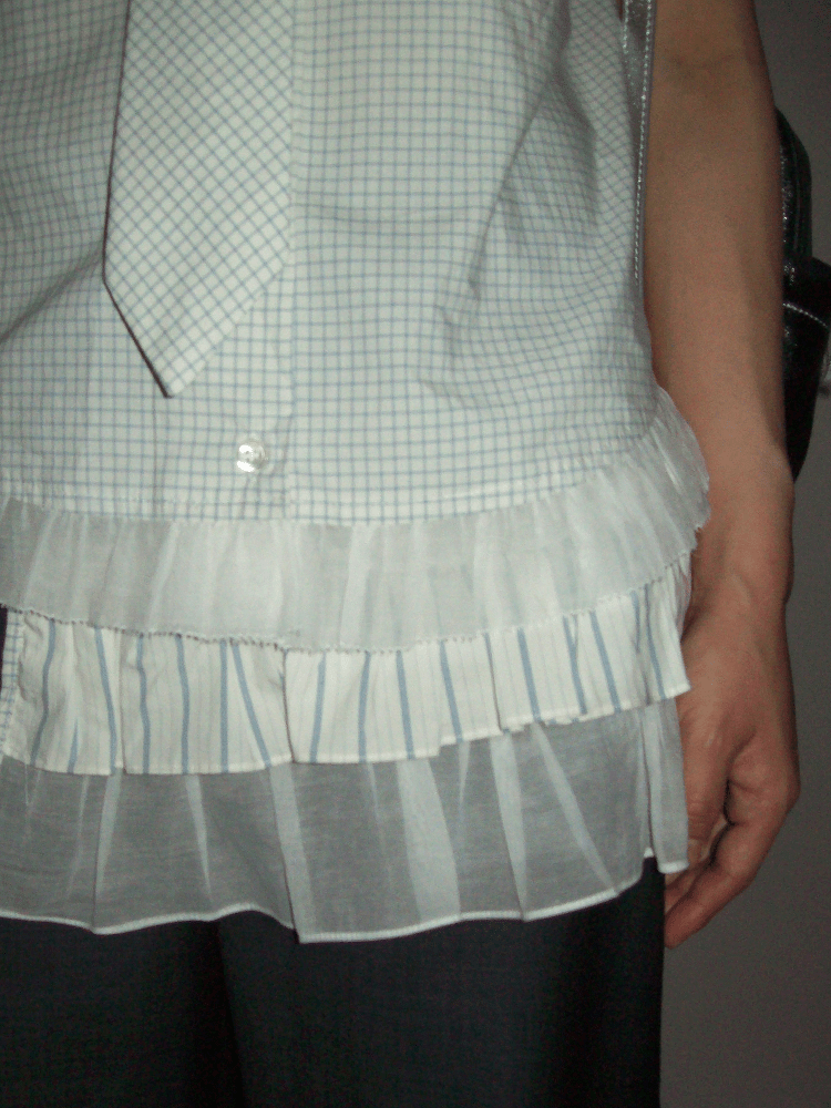 Vintage Checkered Ruffle Hem Shirt - COPPING THREADS - MOROMORO