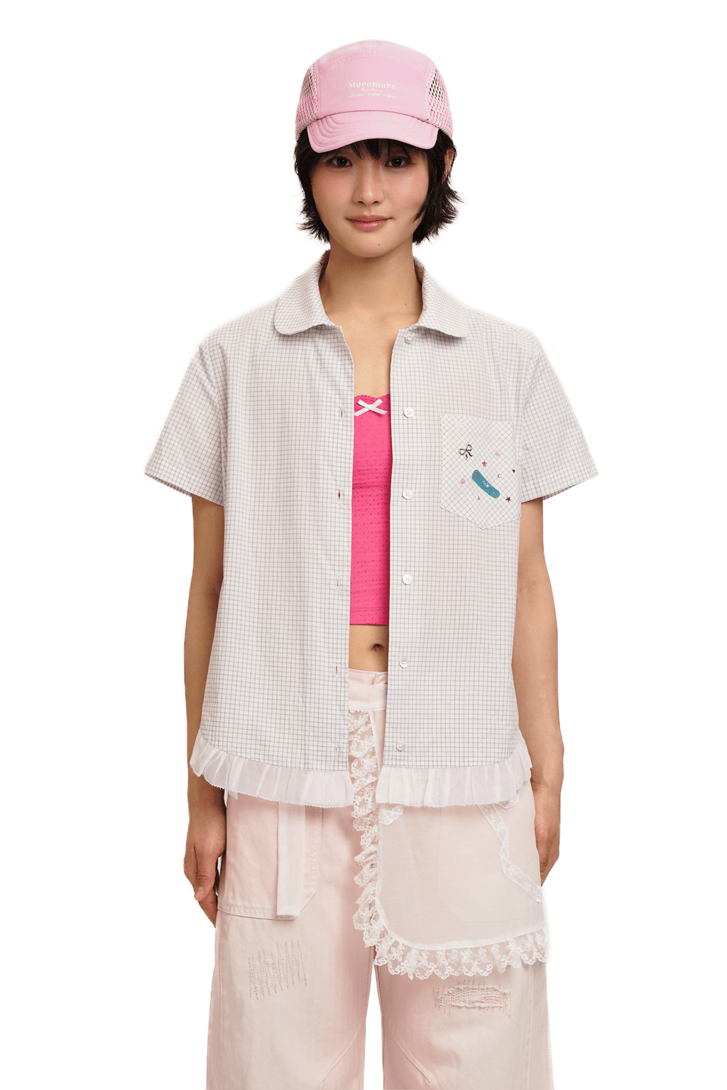 Vintage Checkered Ruffle Hem Shirt - COPPING THREADS - MOROMORO