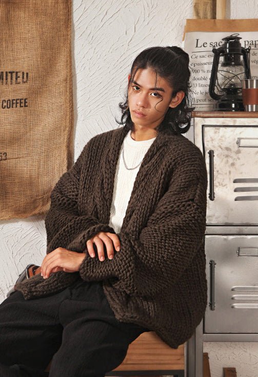 Vintage Chunky Knit Cardigan - COPPING THREADS - MAKE NOISE