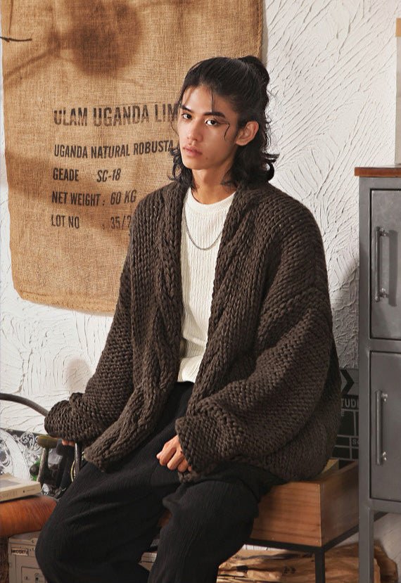 Vintage Chunky Knit Cardigan - COPPING THREADS - MAKE NOISE