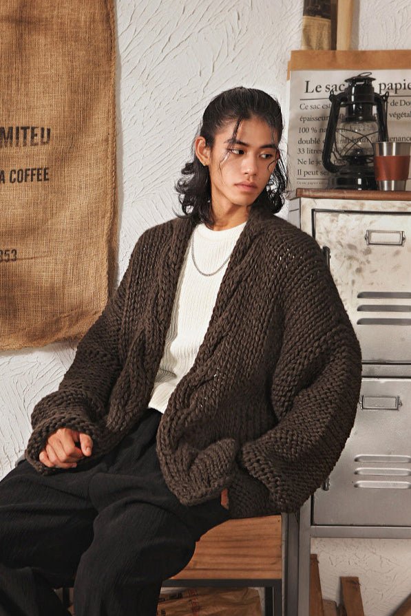 Vintage Chunky Knit Cardigan - COPPING THREADS - MAKE NOISE