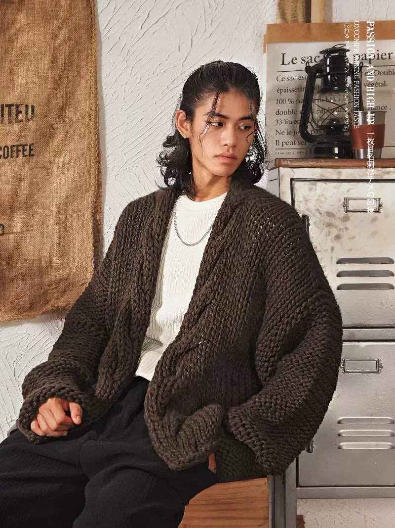 Vintage Chunky Knit Cardigan - COPPING THREADS - MAKE NOISE