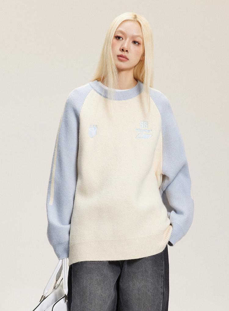 Vintage Colorblock Rundhalspullover Zweitbild