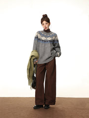 Vintage Colorblock Fair Isle Pullover Knit Sweater - COPPING THREADS - CT Select