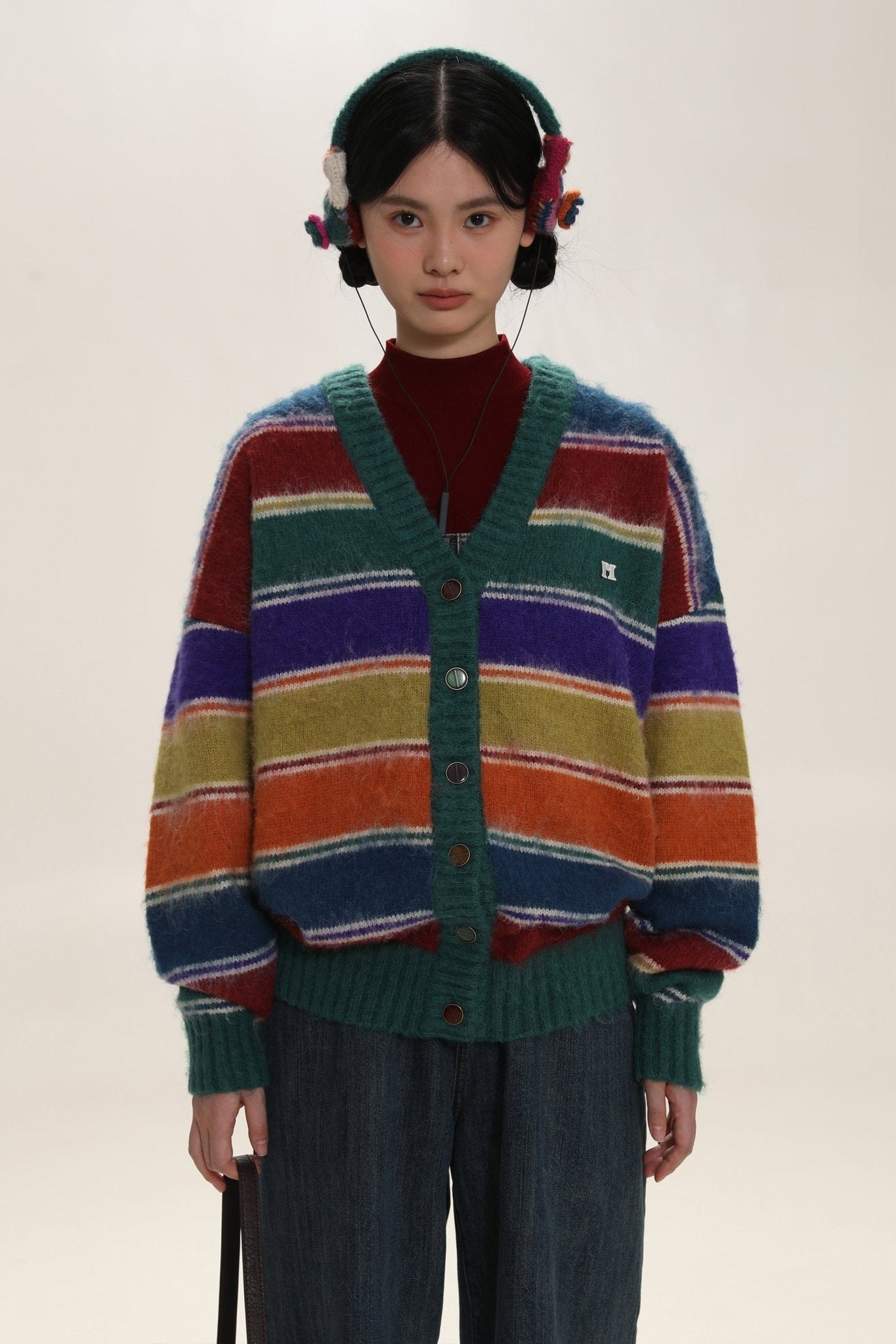 Vintage bunt gestreifter Pullover Zweitbild