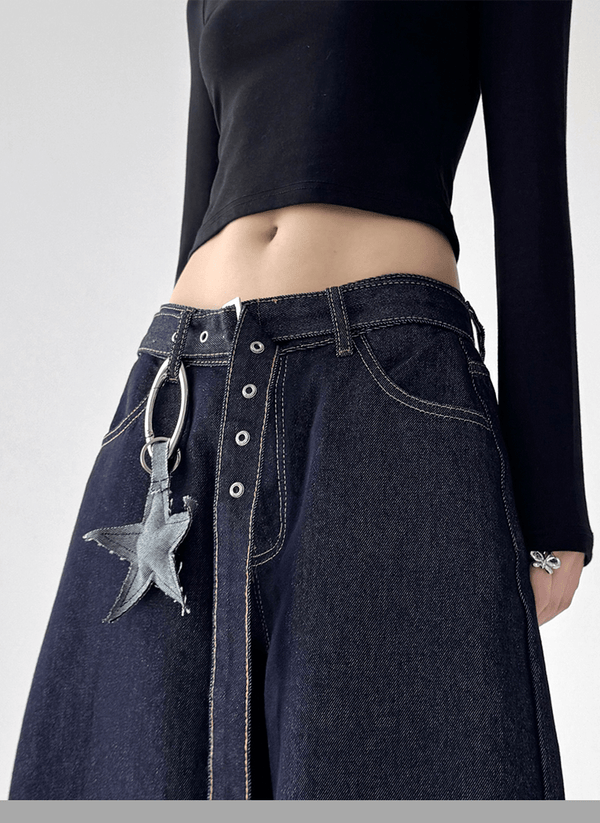 Vintage Contrast Pocket Wide - Leg Jeans - COPPING THREADS - CT Select