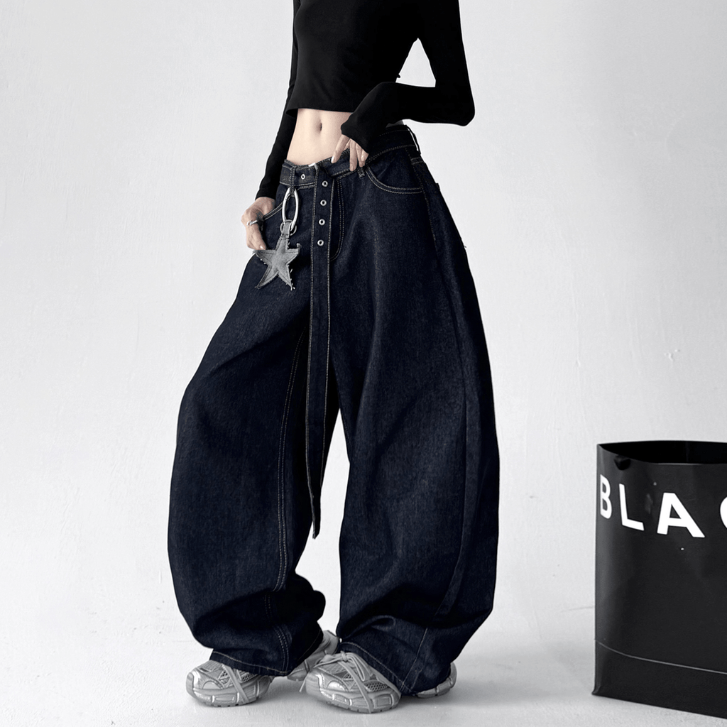 Vintage Contrast Pocket Wide - Leg Jeans - COPPING THREADS - CT Select