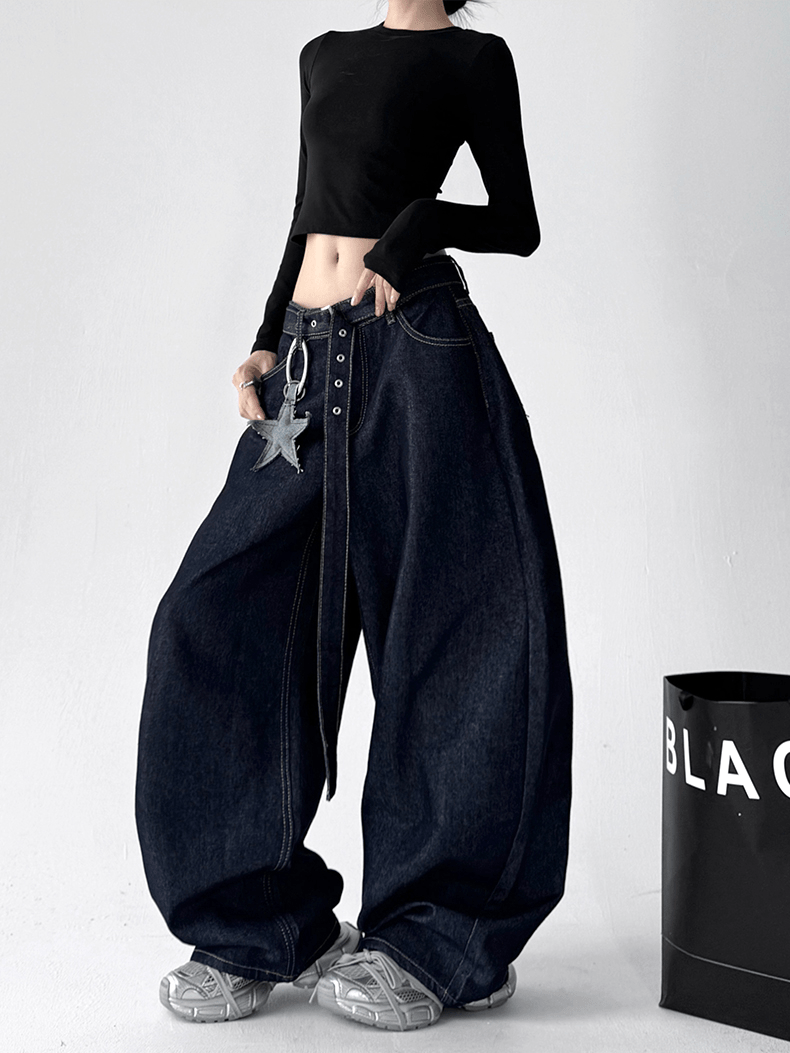 Vintage Contrast Pocket Wide - Leg Jeans - COPPING THREADS - CT Select