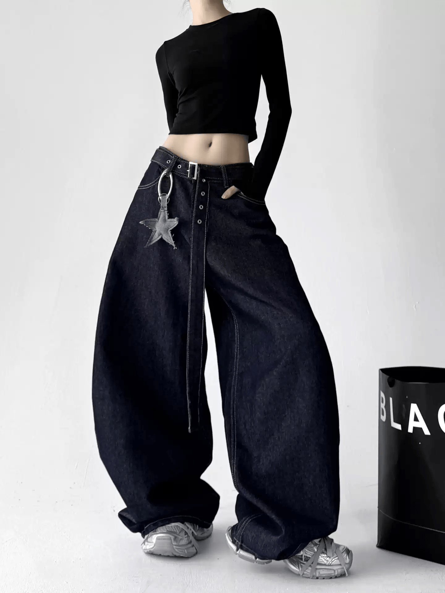 Vintage Contrast Pocket Wide - Leg Jeans - COPPING THREADS - CT Select