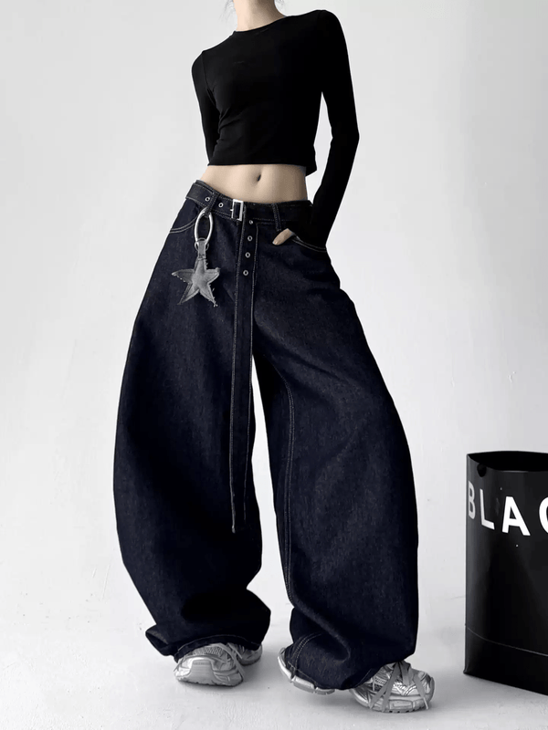 Vintage Contrast Pocket Wide - Leg Jeans - COPPING THREADS - CT Select