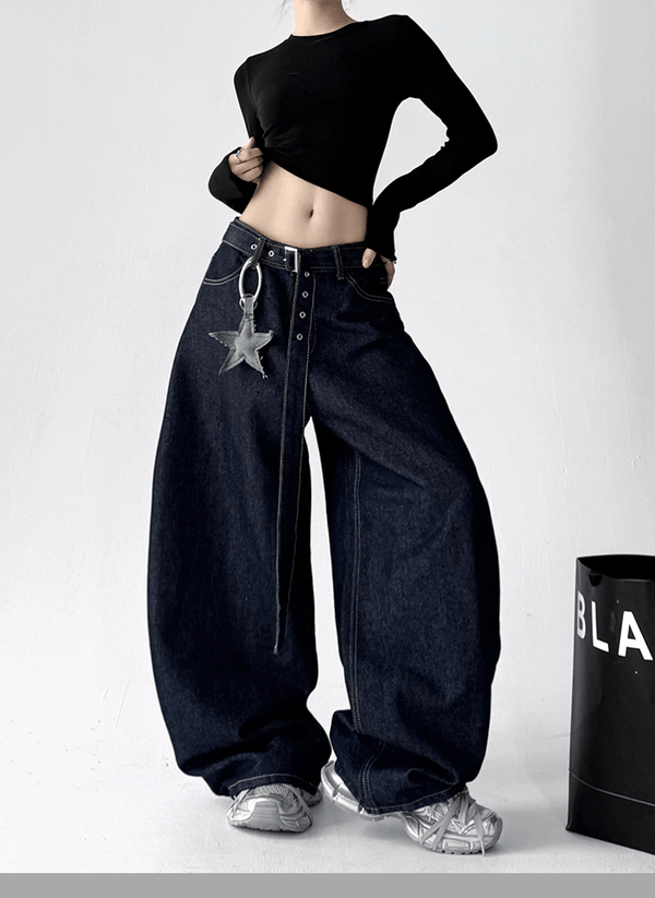 Vintage Contrast Pocket Wide - Leg Jeans - COPPING THREADS - CT Select