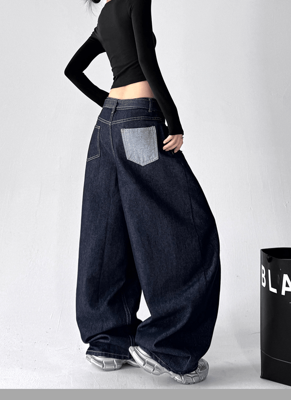 Vintage Contrast Pocket Wide - Leg Jeans - COPPING THREADS - CT Select