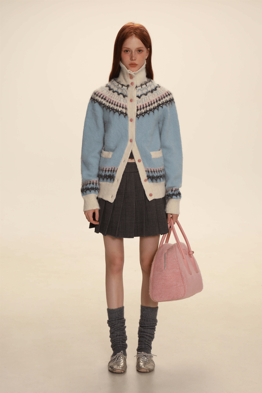 Vintage Cream Fair Isle Button - Up Cardigan Sweater - COPPING THREADS - MOROMORO Hauptbild