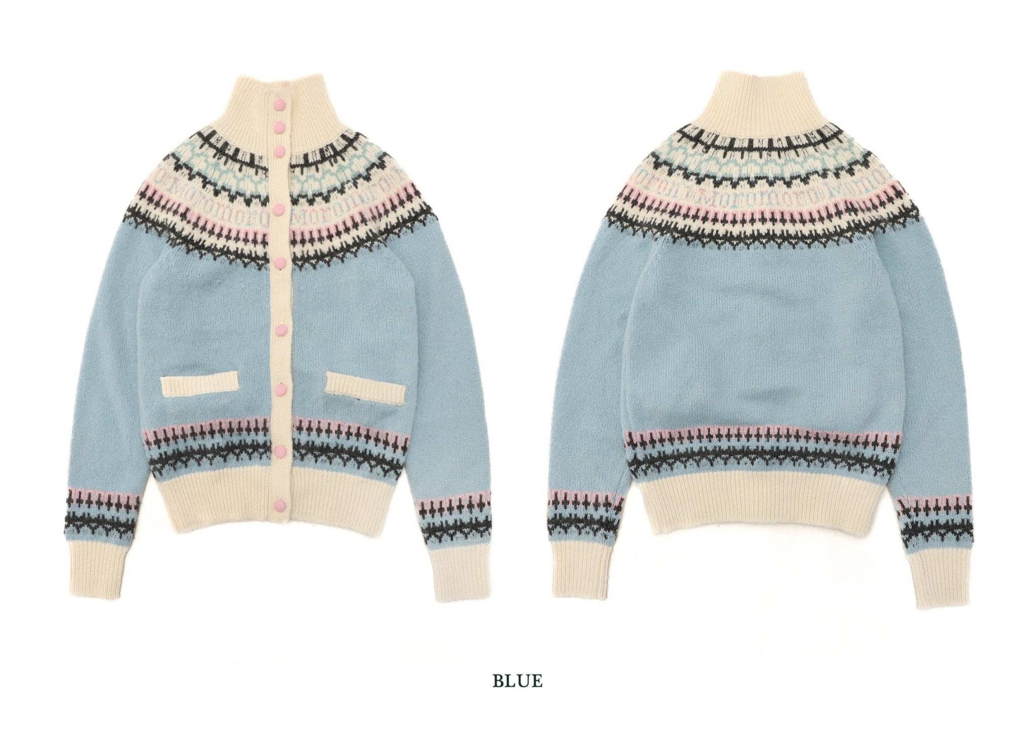 Vintage Cream Fair Isle Button - Up Cardigan Sweater - COPPING THREADS - MOROMORO