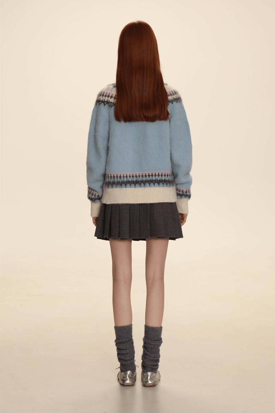 Vintage Cream Fair Isle Button - Up Cardigan Sweater - COPPING THREADS - MOROMORO