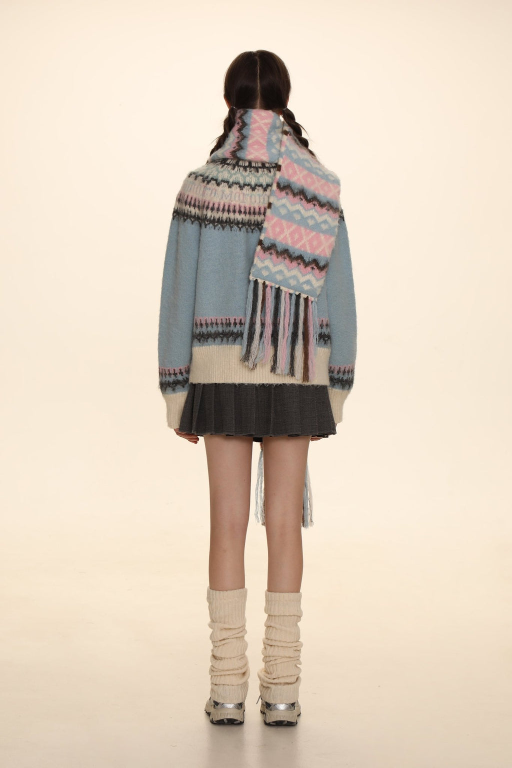 Vintage Cream Fair Isle Knit Crewneck Sweater - COPPING THREADS - MOROMORO