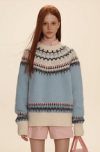 Vintage Cream Fair Isle Knit Crewneck Sweater - COPPING THREADS - MOROMORO