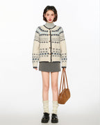Vintage Crew Neck Fair Isle Cardigan - COPPING THREADS - CT Select