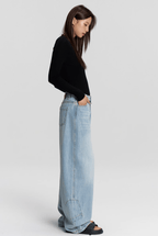 Vintage Curved Utility Pocket Wide - Leg Jeans - COPPING THREADS - RAPPEYE