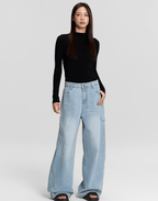 Vintage Curved Utility Pocket Wide - Leg Jeans - COPPING THREADS - RAPPEYE