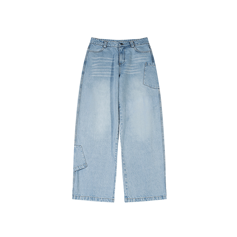 Vintage Curved Utility Pocket Wide - Leg Jeans - COPPING THREADS - RAPPEYE