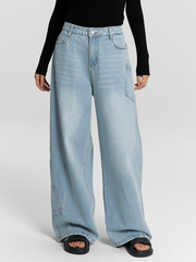 Vintage Curved Utility Pocket Wide - Leg Jeans - COPPING THREADS - RAPPEYE