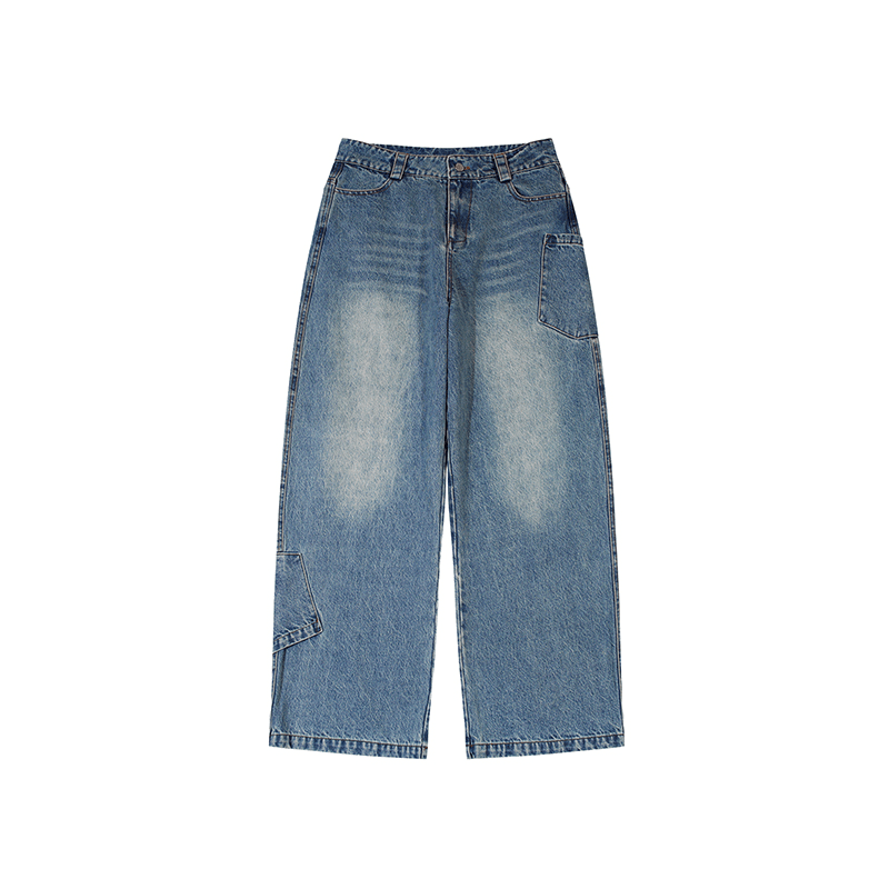 Vintage Curved Utility Pocket Wide - Leg Jeans - COPPING THREADS - RAPPEYE