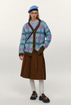 Vintage Diamond Jacquard V - Neck Cardigan - COPPING THREADS - CHICISLAND