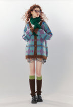 Vintage Diamond Jacquard V - Neck Cardigan - COPPING THREADS - CHICISLAND